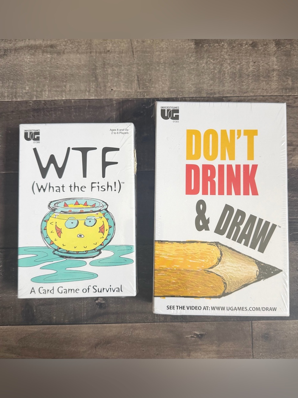 NEW University Games What the Fish WTF Card Game of Survival & Dont Drink & Draw